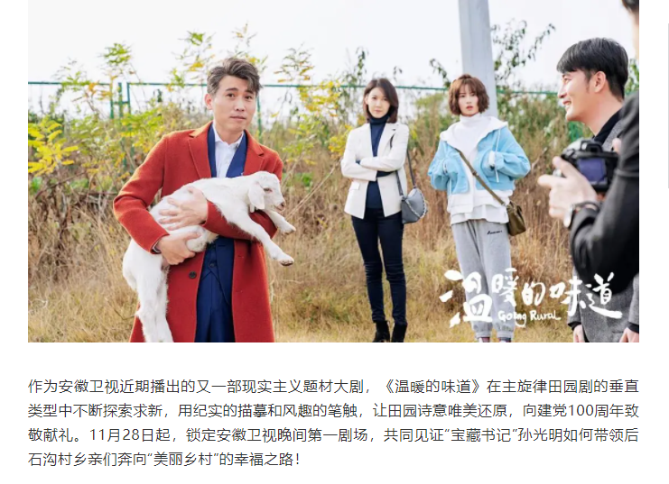 以溫暖現(xiàn)實(shí)主義之魂描繪鄉(xiāng)村振興之路 電視劇《溫暖的味道》安徽衛(wèi)視開播